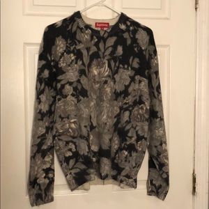 supreme printed floral angora sweater